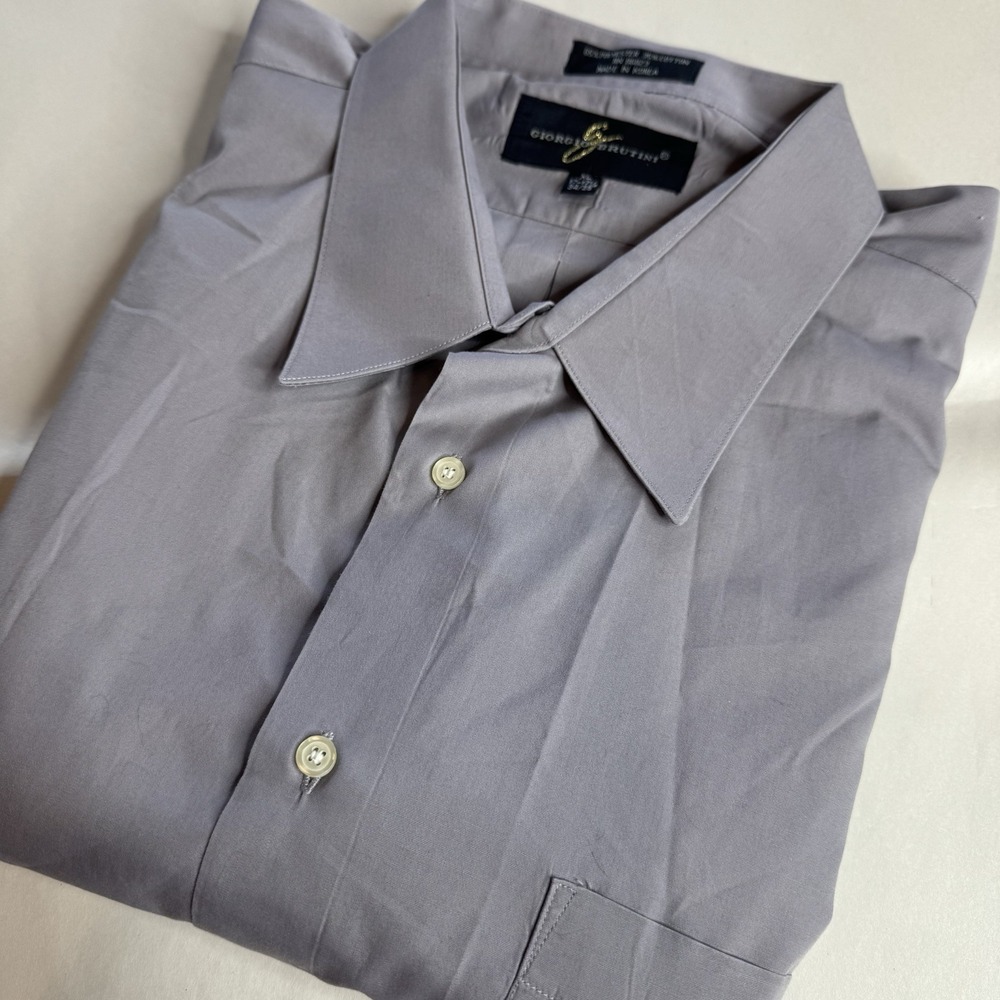 Giorgio Brutini Men's Gray XL 17-17.5/ 34-35 Long Sleeve Dress Shirt